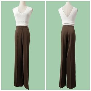 acetate  invisible stripes casual straight-leg trousers